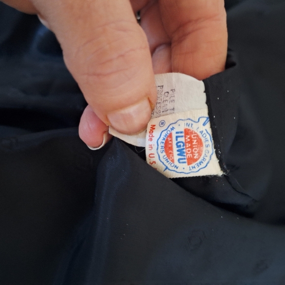 Vintage Black Persian Lamb Fur and Wool  Double Breastrd Coat M/L - Picture 8 of 9